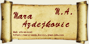 Mara Azdejković vizit kartica